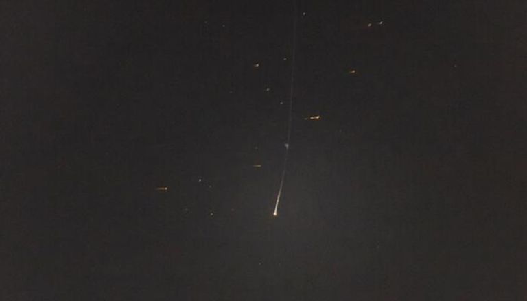 جانب من اعتراض الصاروخ الحوثي