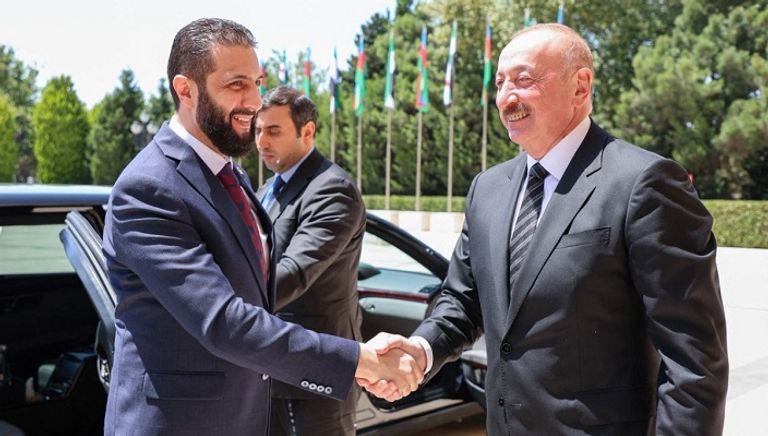 رئيس أذربيجان إلهام علييف يستقبل نظيره السوري أحمد الشرع في باكو