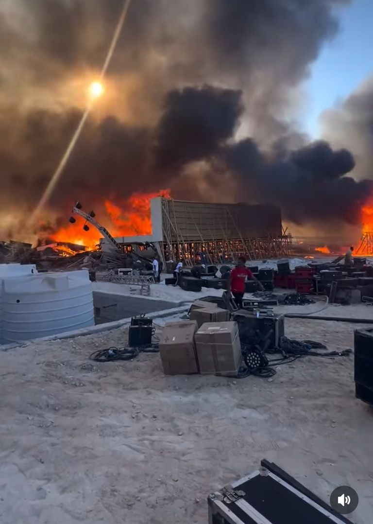 حريق بمكان حفل الساحل الشمالي