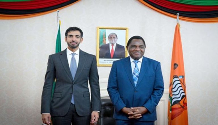 الشيخ شخبوط بن نهيان آل نهيان والرئيس هاكيندي هيشيليما
