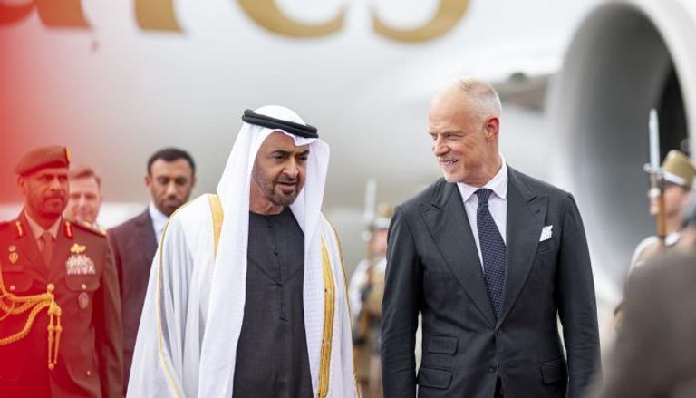جانب من وصول الشيخ محمد بن زايد آل نهيان إلى العاصمة بودابست