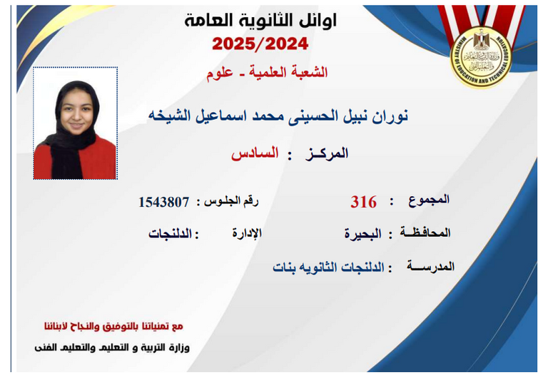 إعلان أسماء أوائل الثانوية العامة 2025
