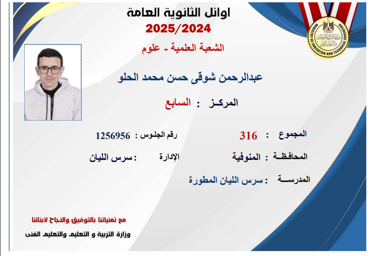 إعلان أسماء أوائل الثانوية العامة 2025