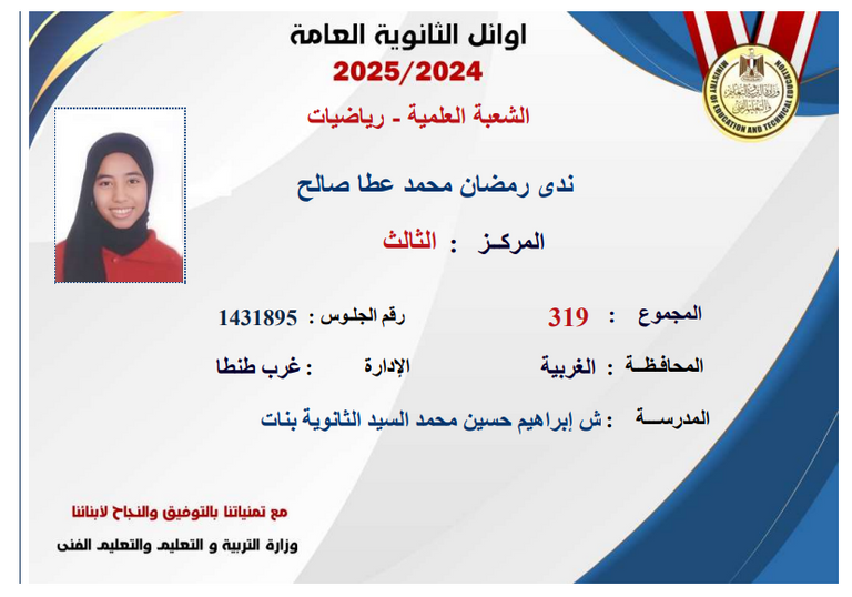إعلان أسماء أوائل الثانوية العامة 2025