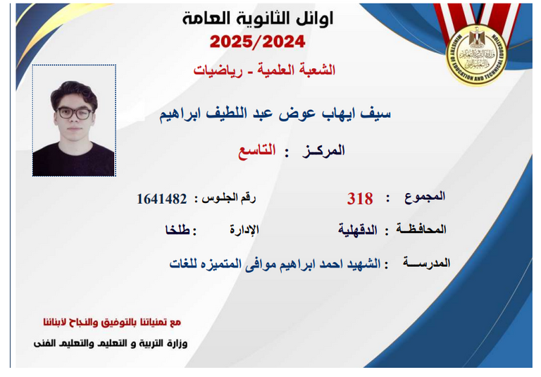إعلان أسماء أوائل الثانوية العامة 2025