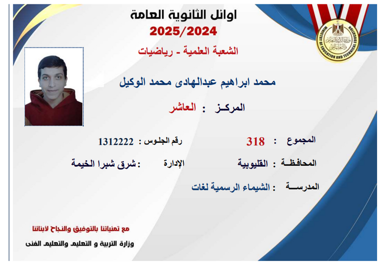 إعلان أسماء أوائل الثانوية العامة 2025