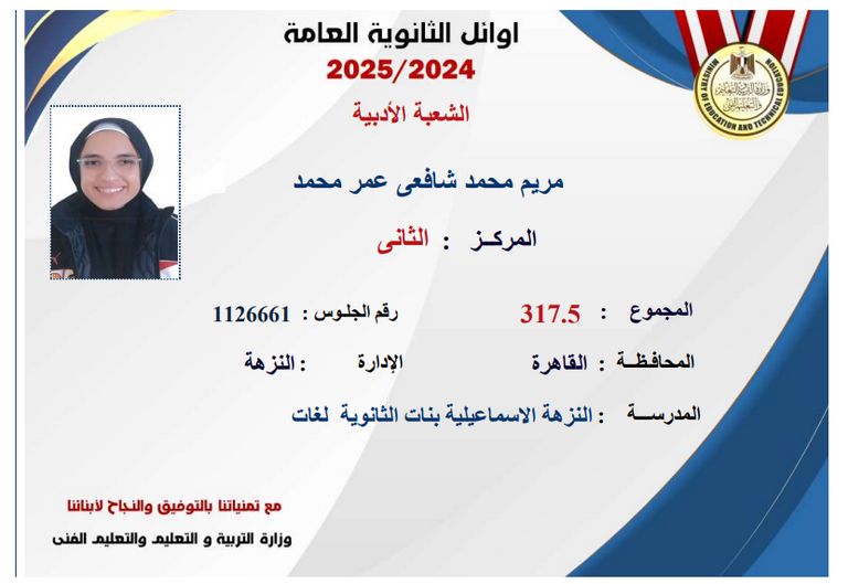 إعلان أسماء أوائل الثانوية العامة 2025