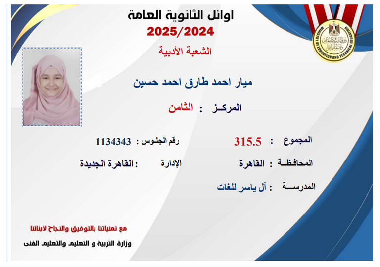 إعلان أسماء أوائل الثانوية العامة 2025