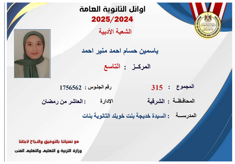 إعلان أسماء أوائل الثانوية العامة 2025