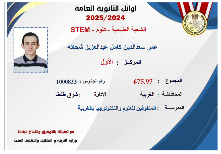 إعلان أسماء أوائل الثانوية العامة 2025