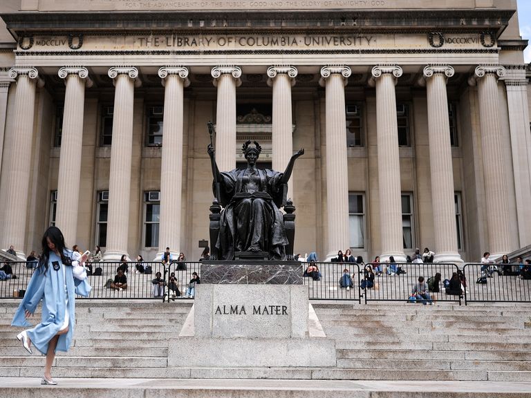 متظاهرون داعمون للفلسطينيين في جامعة كولومبيا- أرشيفية