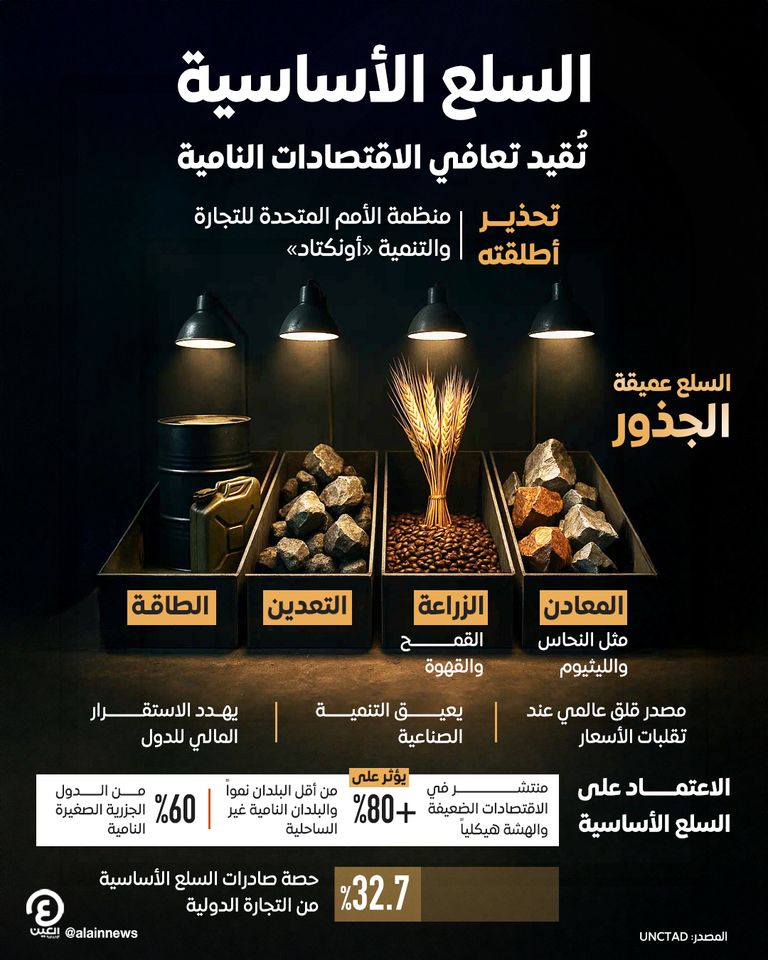 «أونكتاد» تحذر الدول النامية من الاعتماد على السلع الأساسية