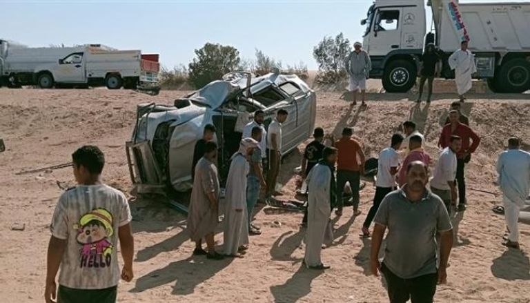 حادث الطريق الصحراوي في المنيا