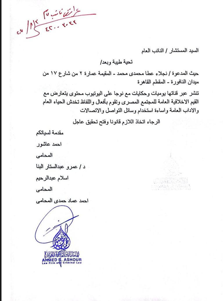 اليوتيوبر المصرية «نوجا»