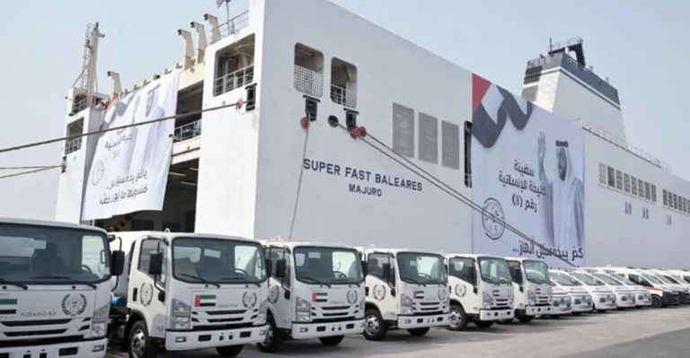 مساعدات الإمارات إلى غزة