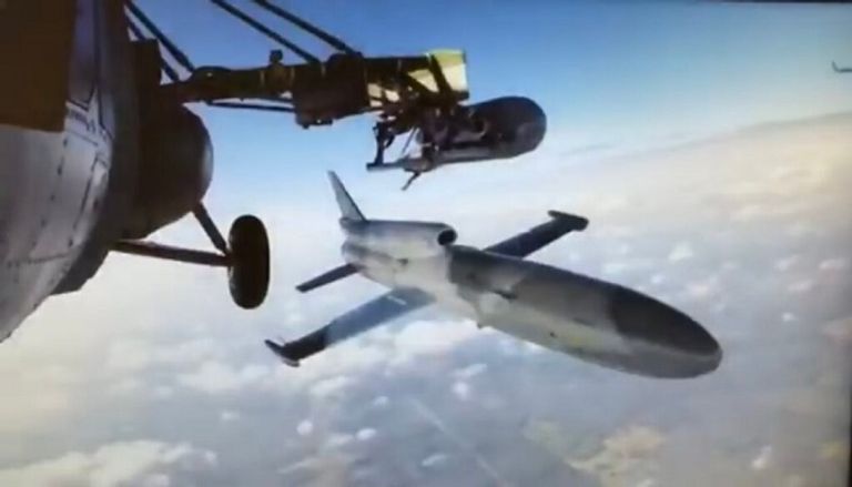 إطلاق دان-إم من مروحية مي-8 مسيرة دان-إم الروسية