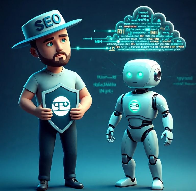 صورة مولدة بالذكاء الاصطناعي توضح المنافسة بين SEO وGEO صورة مولدة بالذكاء الاصطناعي توضح المنافسة بين SEO وGEO