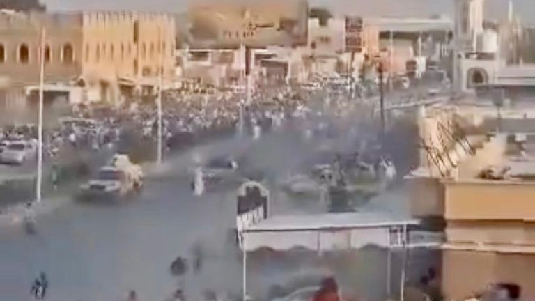 جانب من احتجاجات تريم