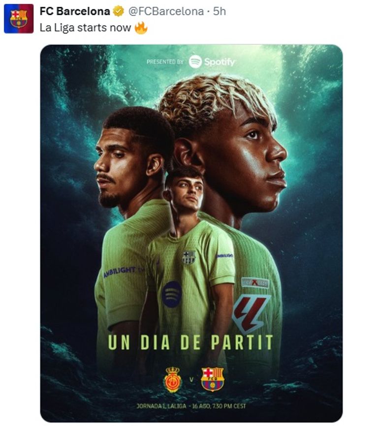 جانب من مباراة مايوركا وبرشلونة الموسم الماضي