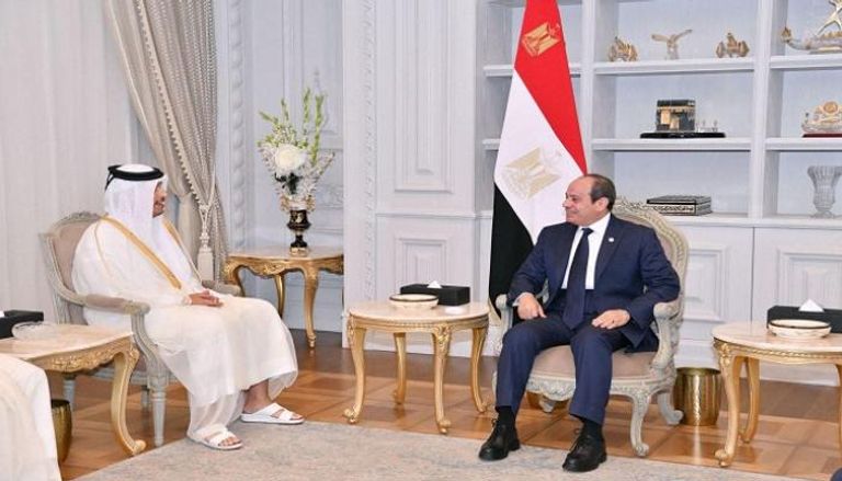 الرئيس المصري ورئيس وزراء قطر