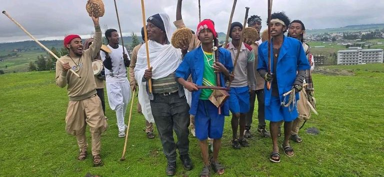 مشهد من احتفال مهرجان بوهي الإثيوبي