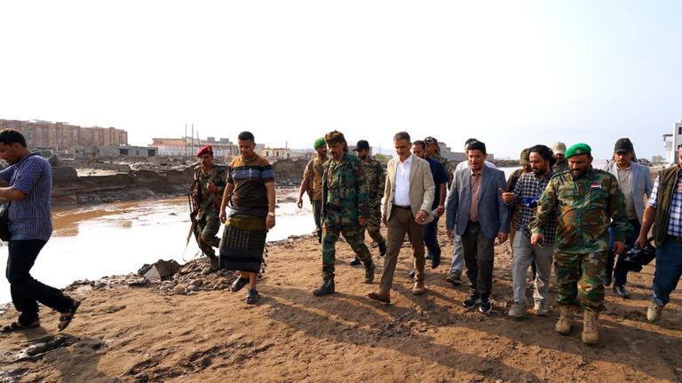 آثار السيول في مديرية البريقة