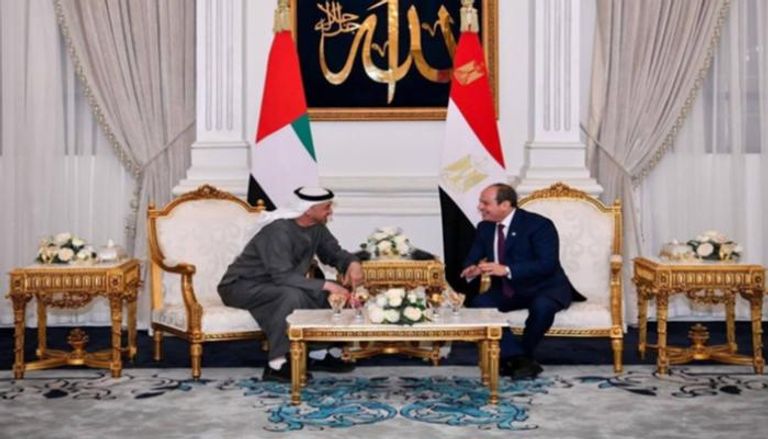 جانب من لقاء الشيخ محمد بن زايد آل نهيان والسيسي