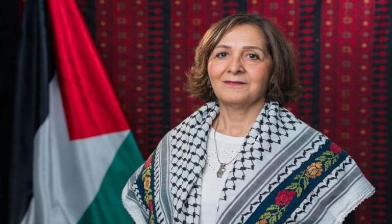 آمال الأغا رئيسة اتحاد المرأة الفلسطينية بالقاهرة