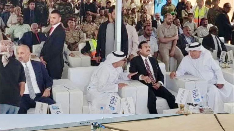 جانب من افتتاح محطة شبوة للطاقة الشمسية