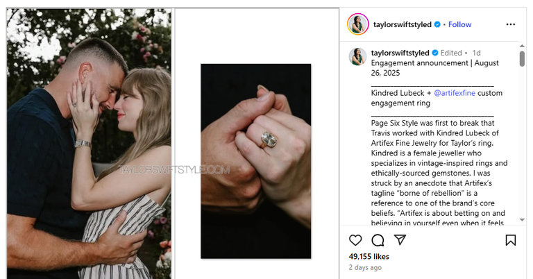 تايلور سويفت وخاتمها