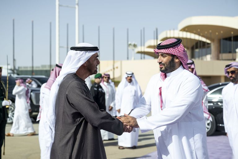 الشيخ محمد بن زايد آل نهيان والأمير محمد بن سلمان بن عبدالعزيز