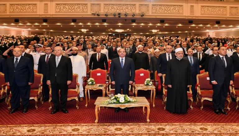 الرئيس المصري خلال الاحتفال بذكرى المولد النبوي
