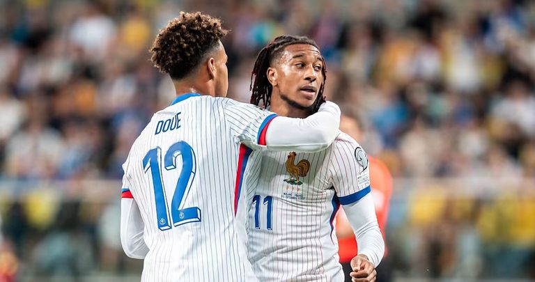 مايكل أوليز ودويه في منتخب فرنسا عثمان ديمبلي في منتخب فرنسا