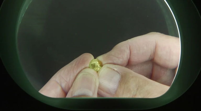 العملة التي عثر عليها وتحمل وجه الملكة برنيكي الثانية