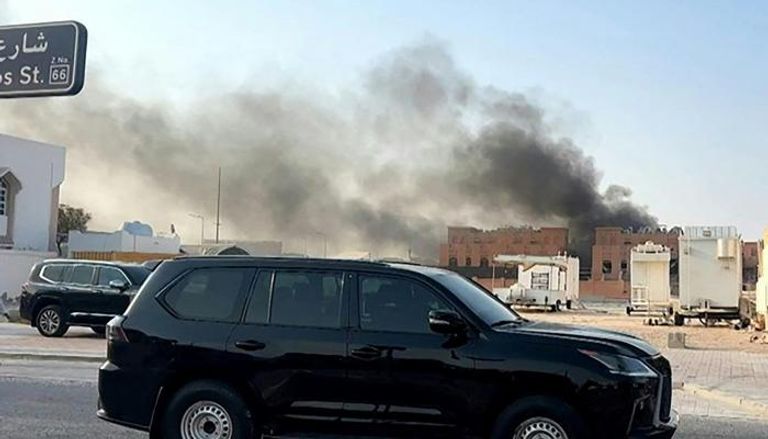 من آثار القصف الذي استهدف مقرا لحماس في قطر- فرانس برس