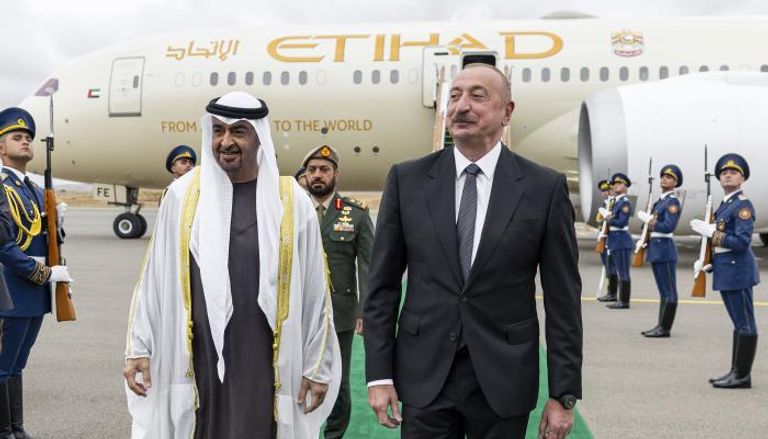 الشيخ محمد بن زايد آل نهيان مع رئيس أذربيجان