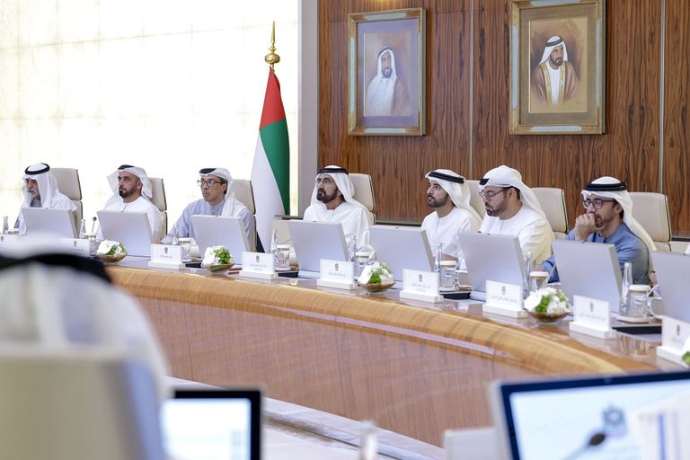 ، اجتماع مجلس الوزراء الإماراتي والذي عُقِد في قصر الوطن بأبوظبي