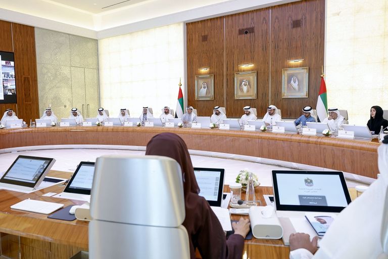 ، اجتماع مجلس الوزراء الإماراتي والذي عُقِد في قصر الوطن بأبوظبي