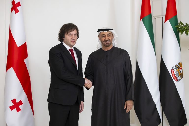 الشيخ محمد بن زايد آل نهيان لدى وصوله جورجيا