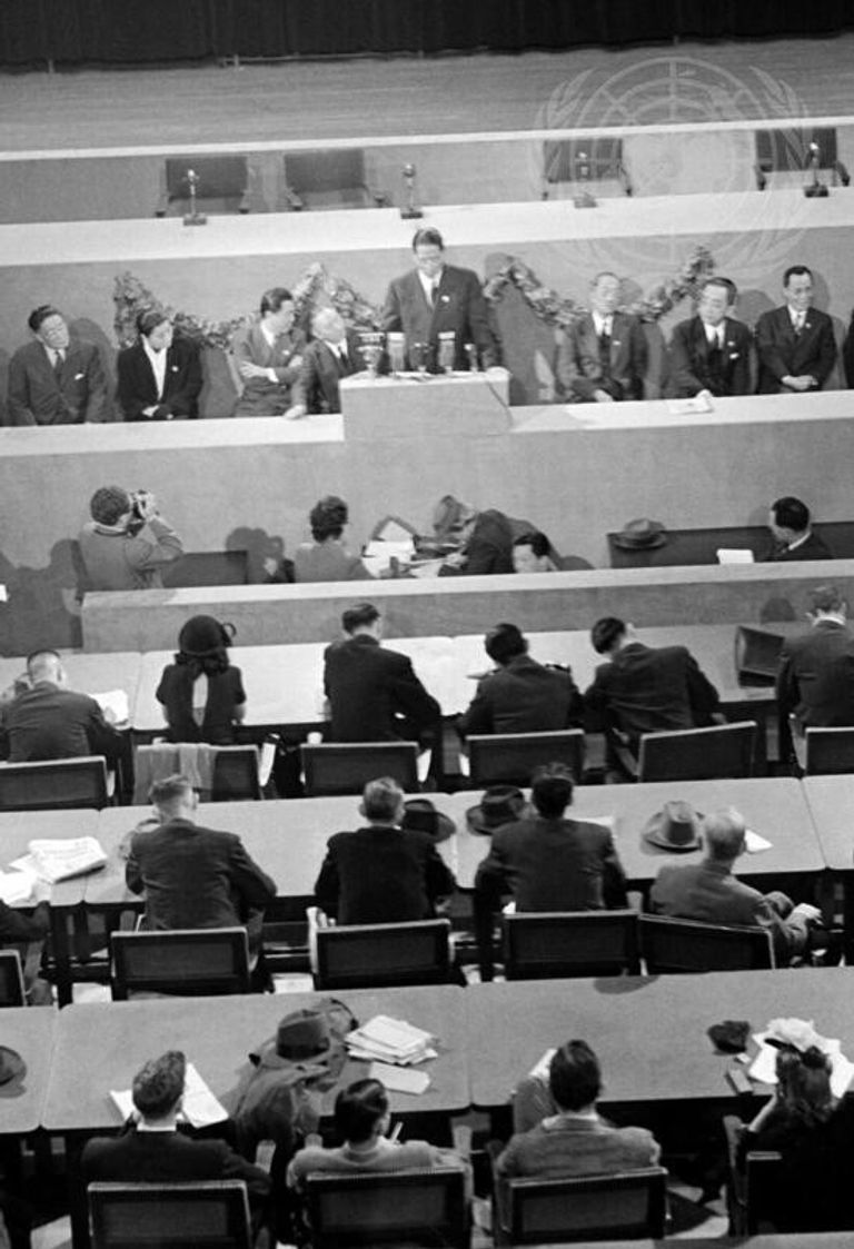 مؤتمر سان فرانسيسكو حيث اجتمع ممثلو 50 دولة لوضع ميثاق الأمم المتحدة