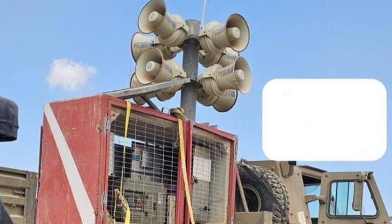 مكبرات صوت تذيع خطاب نتنياهو في غزة