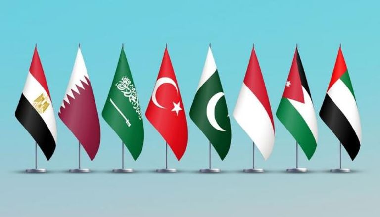 أعلام الدول الثمانية الصادر عنها البيان