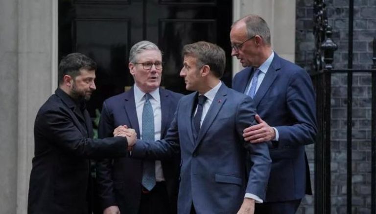 ماكرون محاطا بزيلينسكي وستارمر وميرتس- أرشيفية