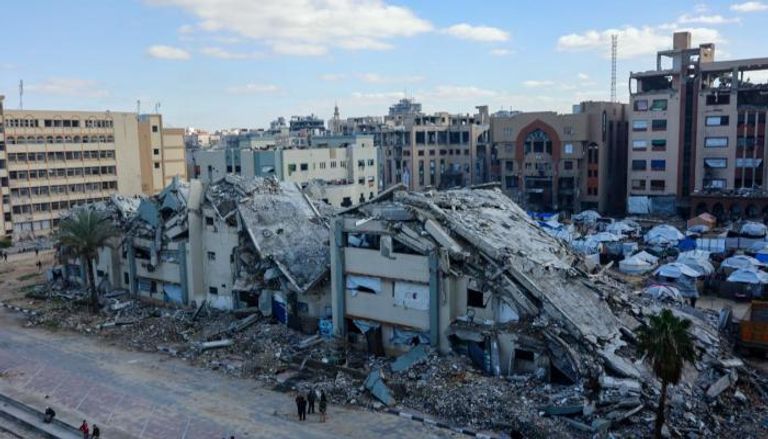 أنقاض منازل في قطاع غزة