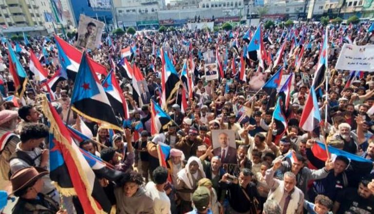 جانب من مظاهرة حاشدة في عدن تأييدا للانتقالي