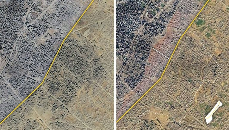 صورة تظهر عمليات الهدم في غزة