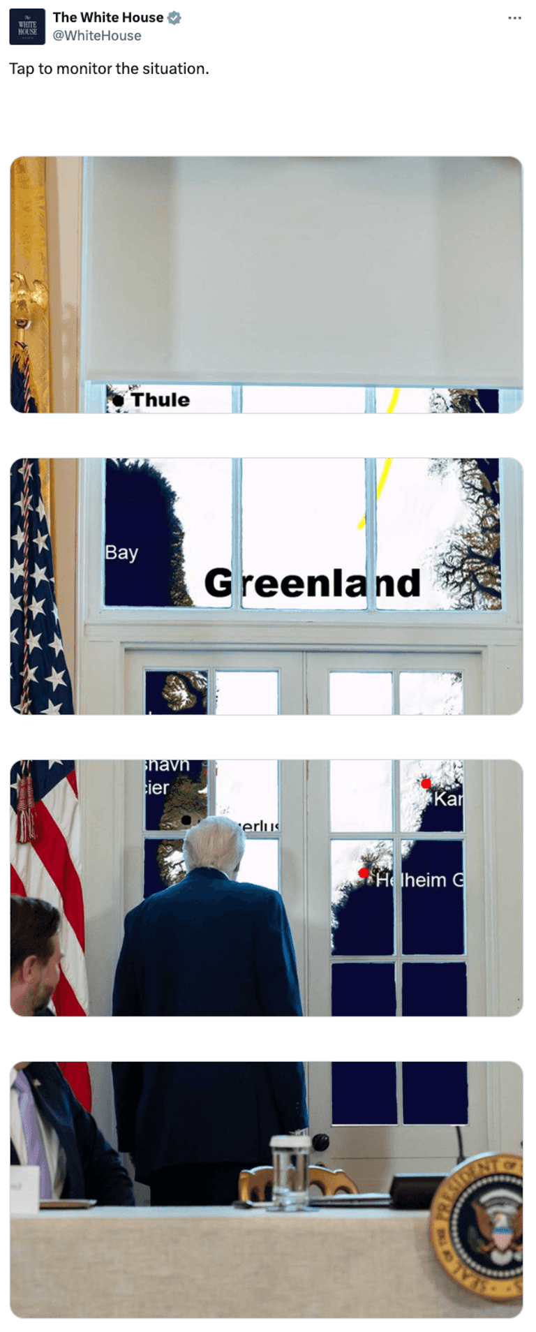 صورة نشرها البيت الأبيض لجزيرة غرينلاند