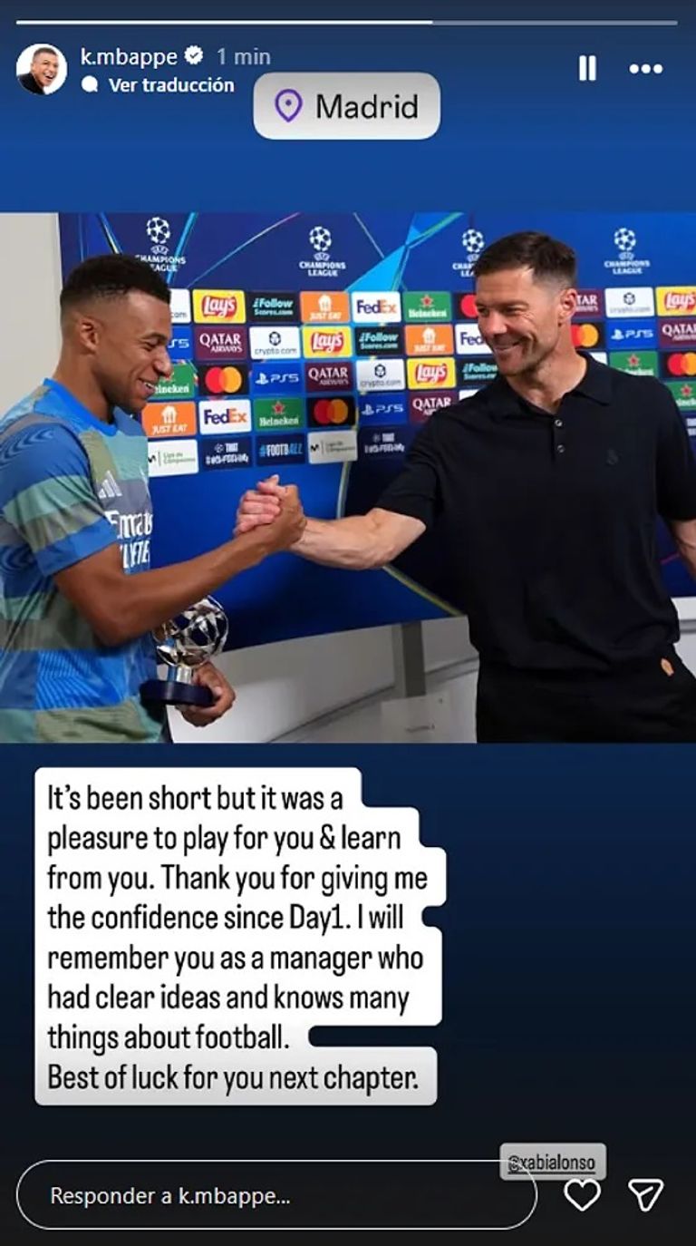 مبابي يودع تشابي ألونسو