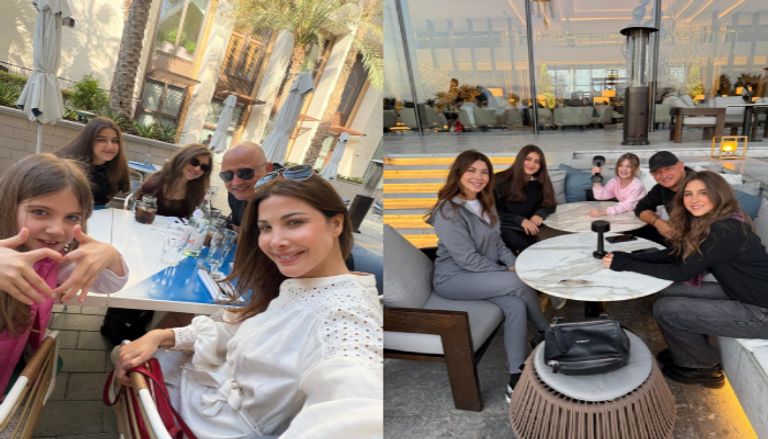 نانسي عجرم وزوجها وبناتها