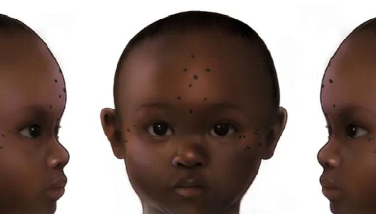 تصور فني للوشوم على الجبهة والصدغين والخدين للأطفال